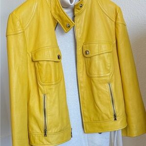 Ralph Lauren Bright Yellow Leather Jacket